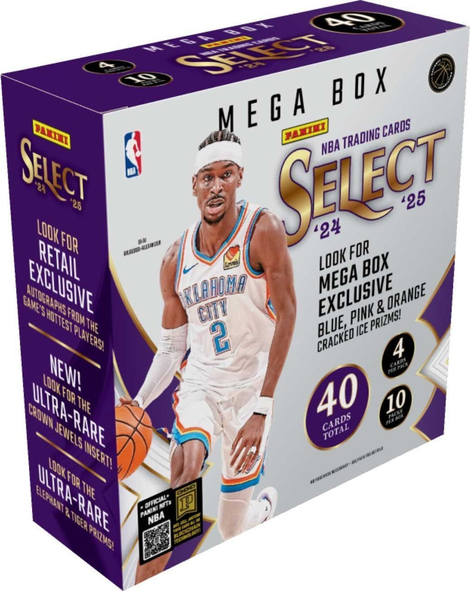 2024-25 NBA Panini Select Mega Box (Blue, Pink, and Orange Cracked Ice Prizms)