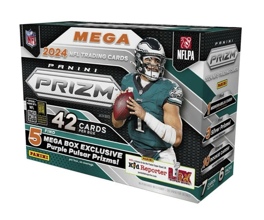 2024 NFL Prizm Hobby Mega Box (Purple Pulsar Prizms)